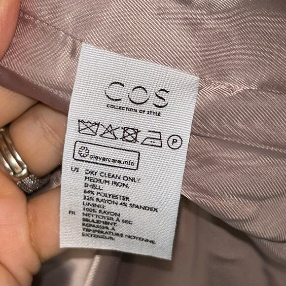 NWT COS Pink Trench coat full zip women’s size 10 retail $225 - Picture 8 of 12